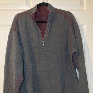 Tommy Bahama Men's Flipshore Half-Zip Reversible Pullover - Gray/Burgundy